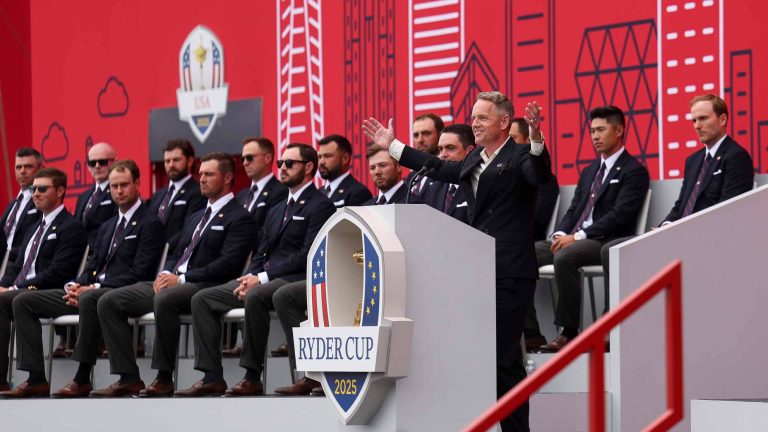 Luke Donald takes cheeky dig at U.S. Ryder Cup players in speech
