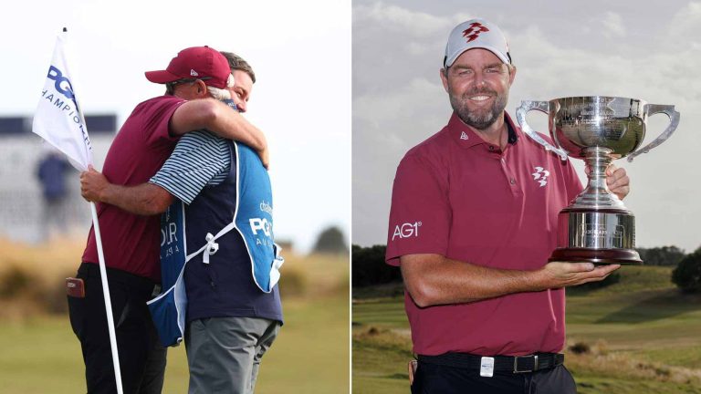 LIV pro overcomes 7 bogeys to win (with dad as caddie): 'Brutally tough'