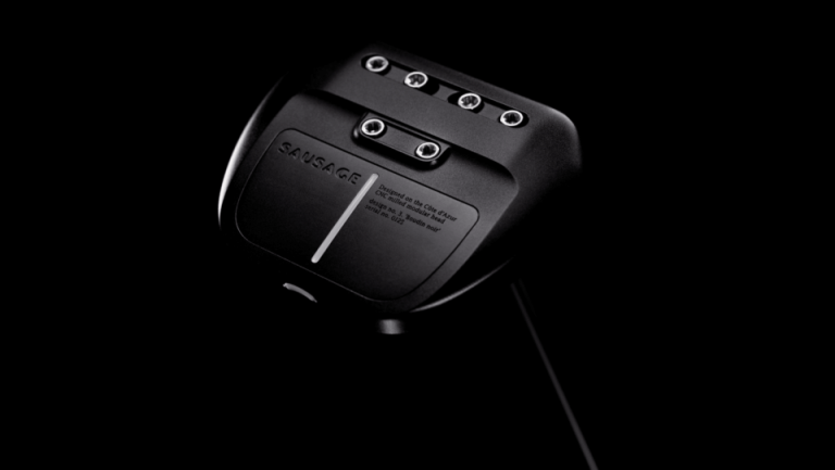 Sausage Golf Boudin Noir modular putter head in matte black finish with adjustable weighting system