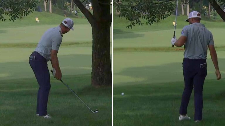 Memorial contender hits same tree TWICE for costly crooked number