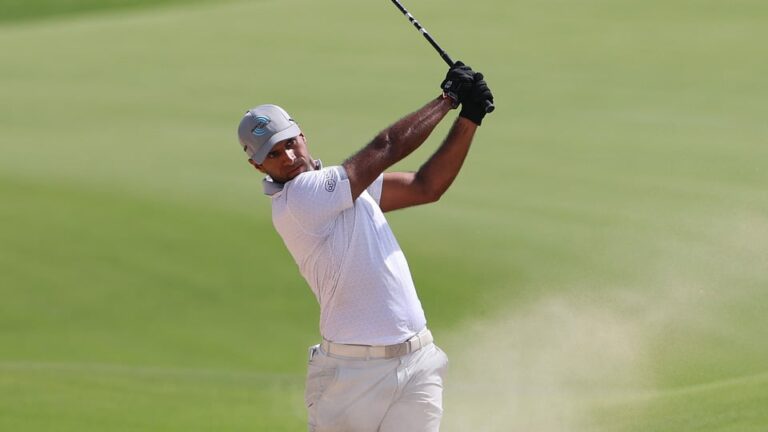 Rai Set to Defend Title at Yas Links Aaron Rai of England plays his second shot on the second hole on day four of the Abu Dhabi HSBC Championship 2025 at Yas Links Golf Course